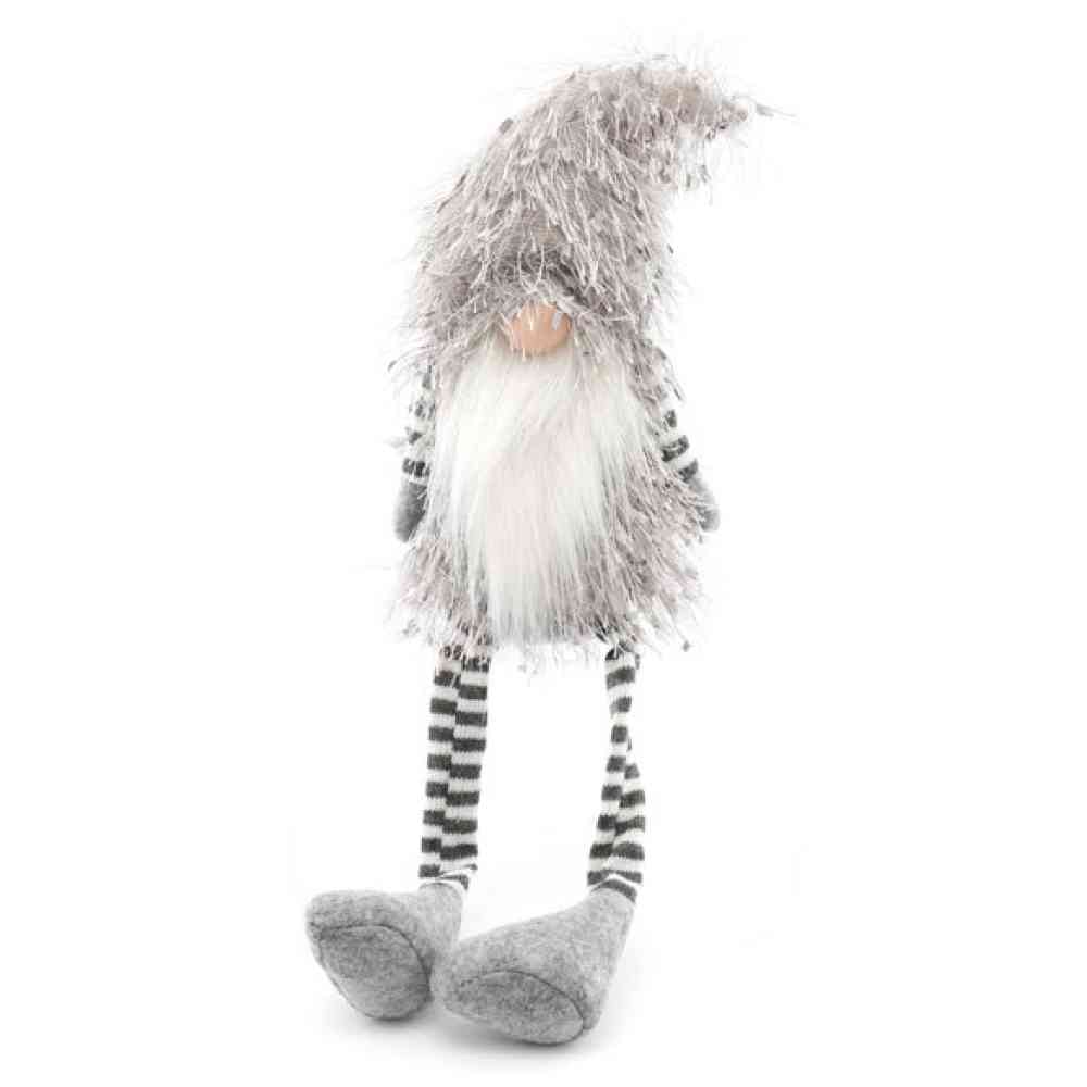 Something Different - Grey Plush Santa Gonk with Dangly Legs Figurine - Multicolore